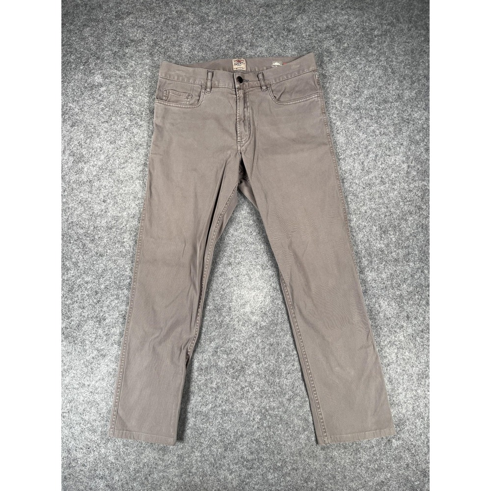 Faherty Pants Mens 31 31x28 Gray 5 Pocket Organic Cotton Casual Chino Twill
